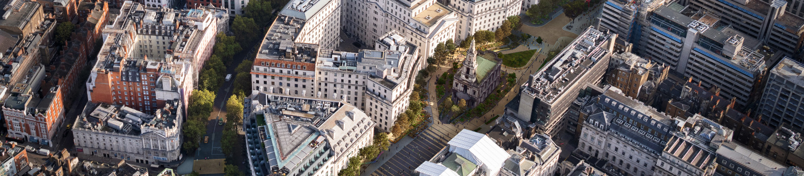 Aerial view of Strand Aldwych